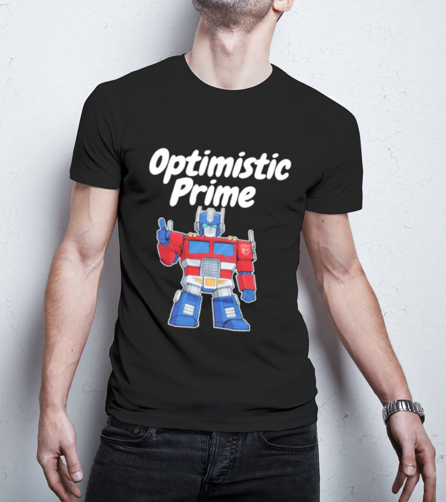 Optimistic Prime Robot Character Thumbs Up T-Shirt