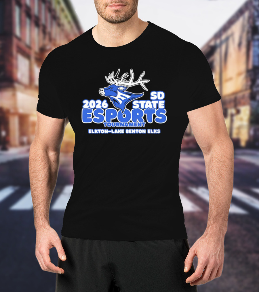 2026 SD State Esports Tournament Elkton Lake Benton Elks Elk Head T-Shirt