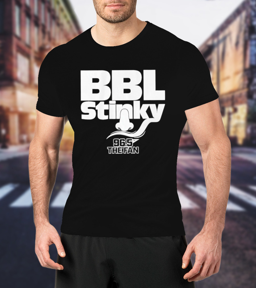 BBL Stinky Nose Mustache 96.5 The Fan Sports Radio T-Shirt