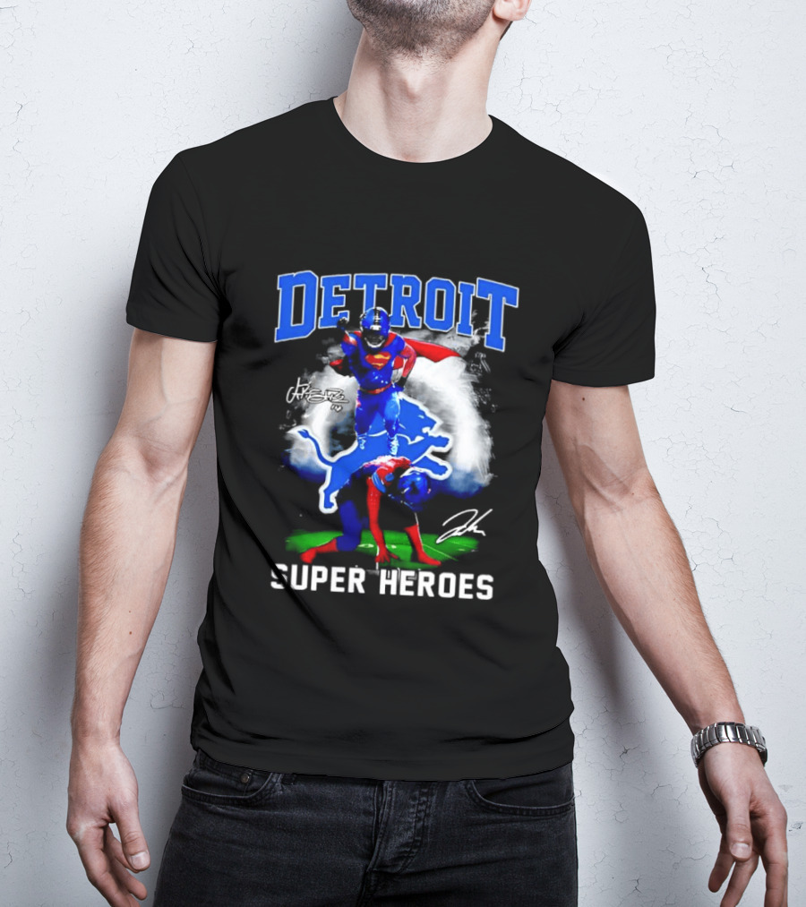 Detroit Lions Super Heroes Champion Legend T-Shirt