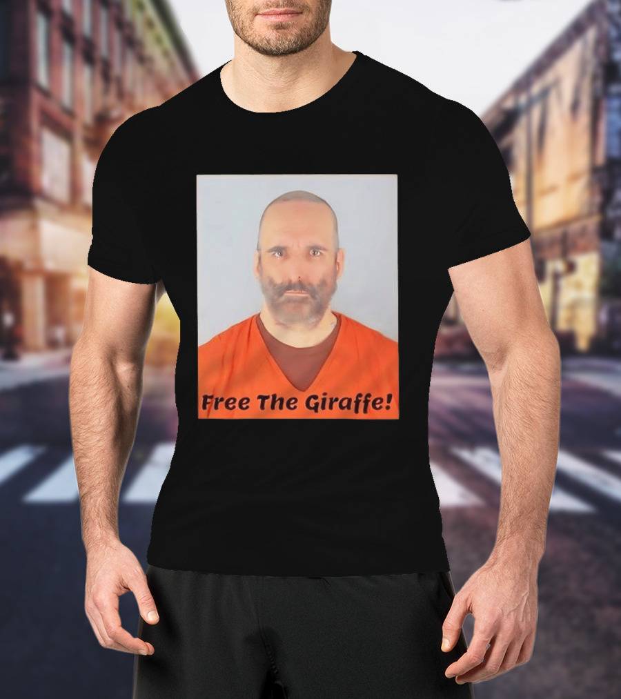 Free The Giraffe Shot Funny Jail Photo T-Shirt