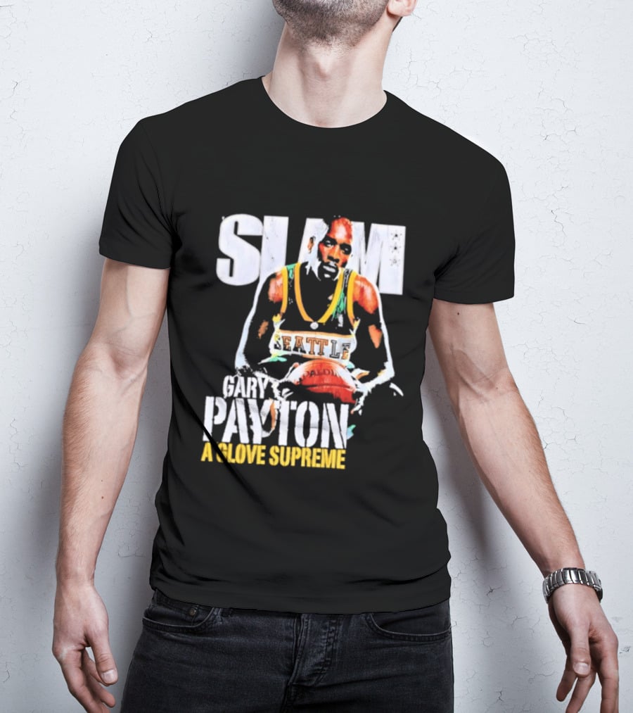 Gary Payton Slam A Glove Supreme 90s Basketball T-Shirt