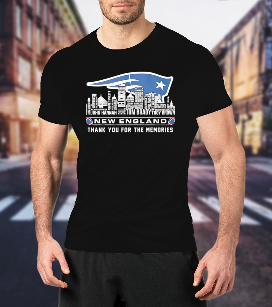 New England Patriots Thank You For The Memories Skyline City Names T-Shirt