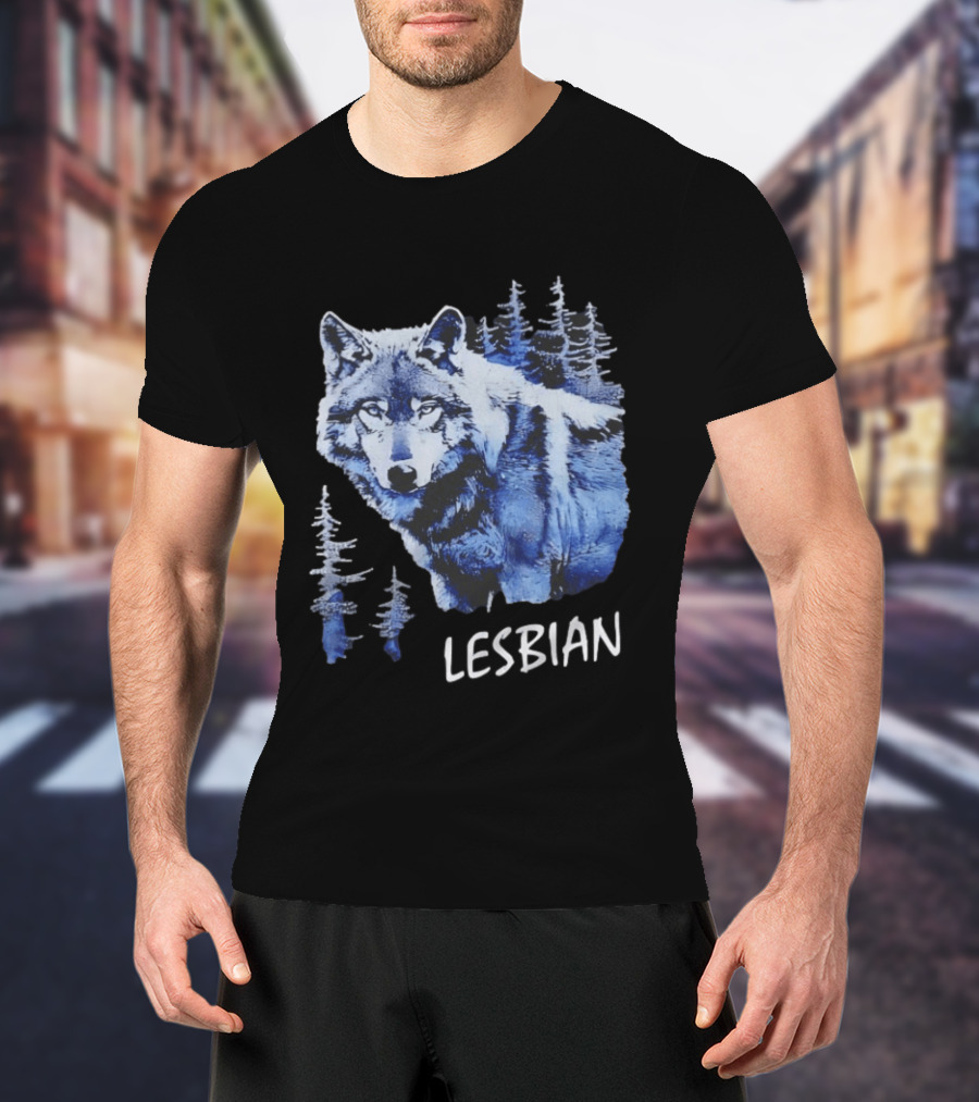 Wolf Lesbian Blue Forest T-Shirt