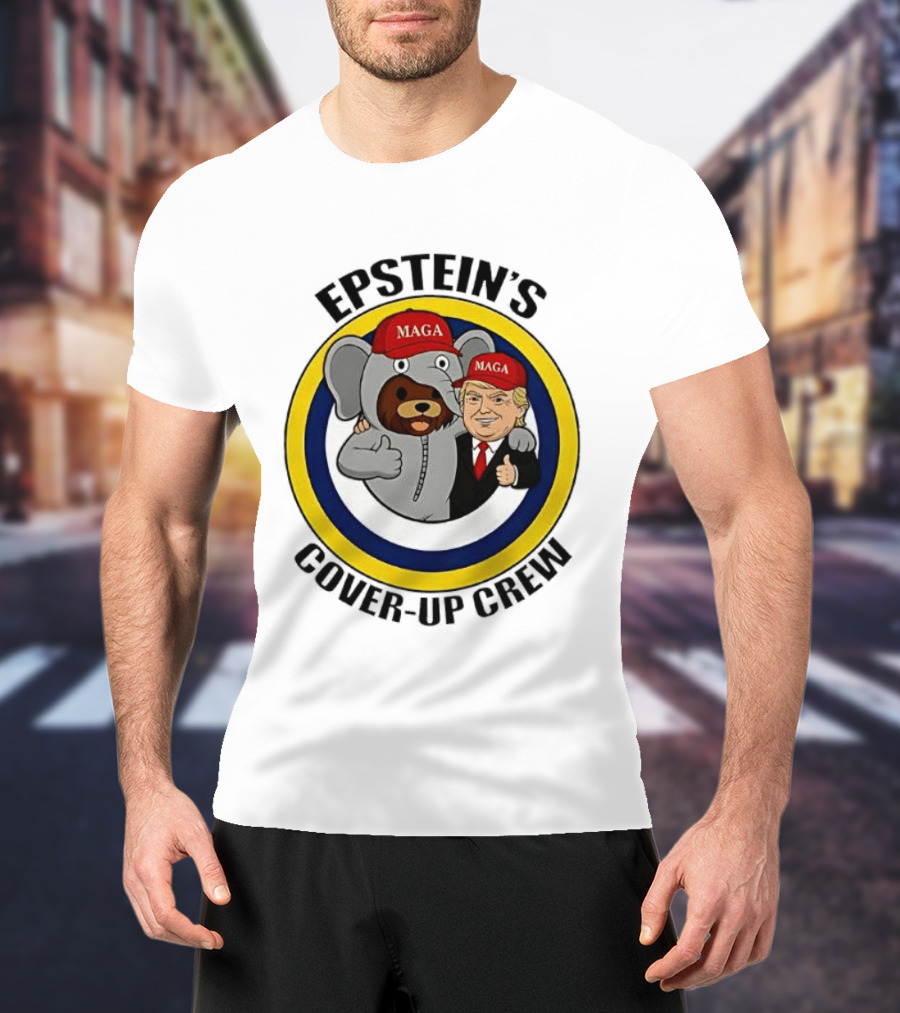 Epstein's Cover Up Crew MAGA Elephant Trump Caricature T-Shirt