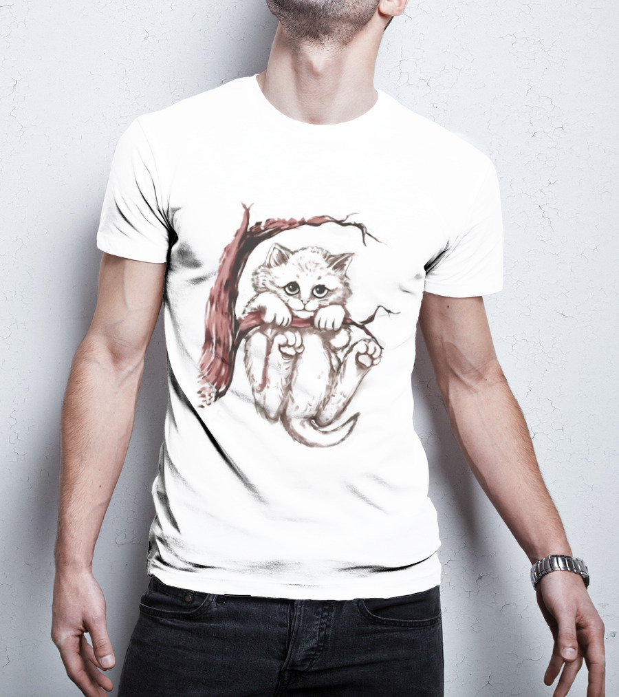 Hang In There Baby Cat On A Branch T-Shirt