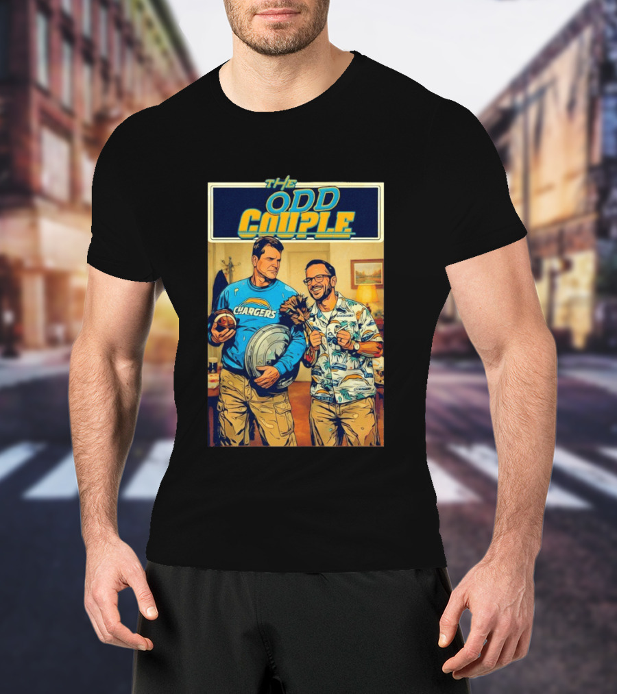Los Angeles Chargers The Odd Couple TV Show Cartoon Football T-Shirt