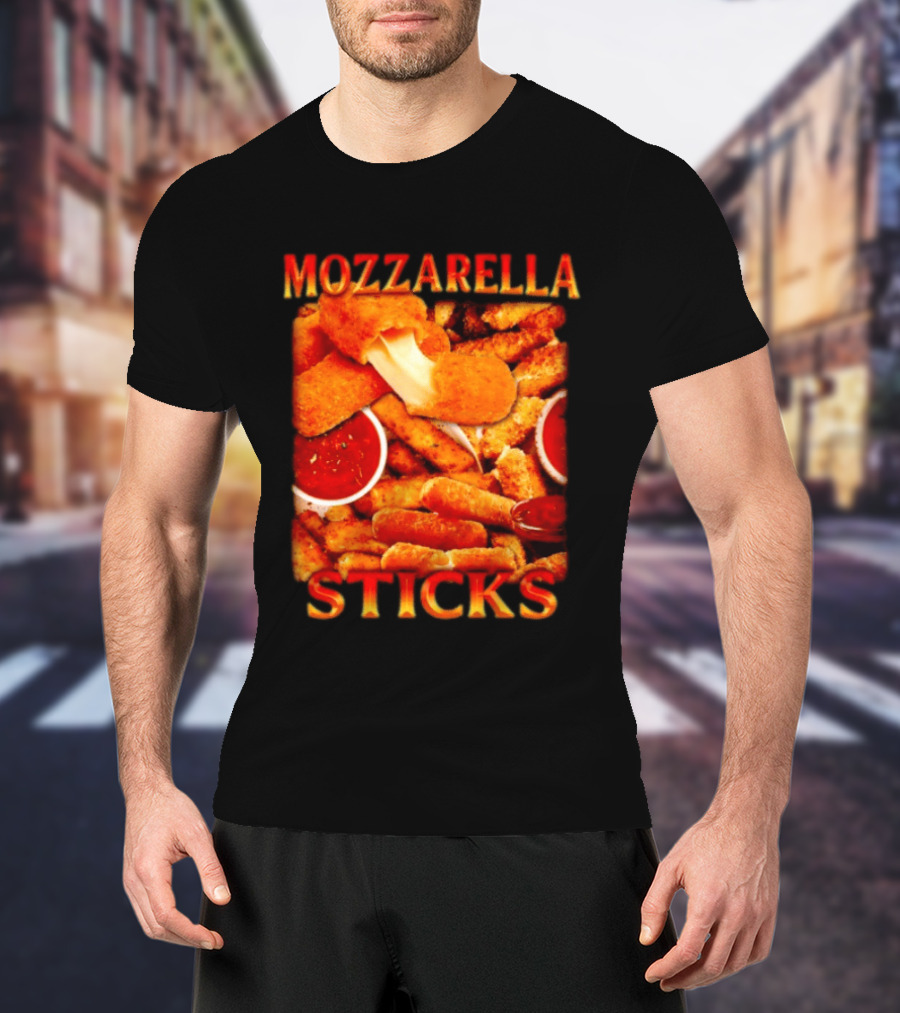 Mozzarella Sticks Gooey Cheese And Marinara Snack T-Shirt