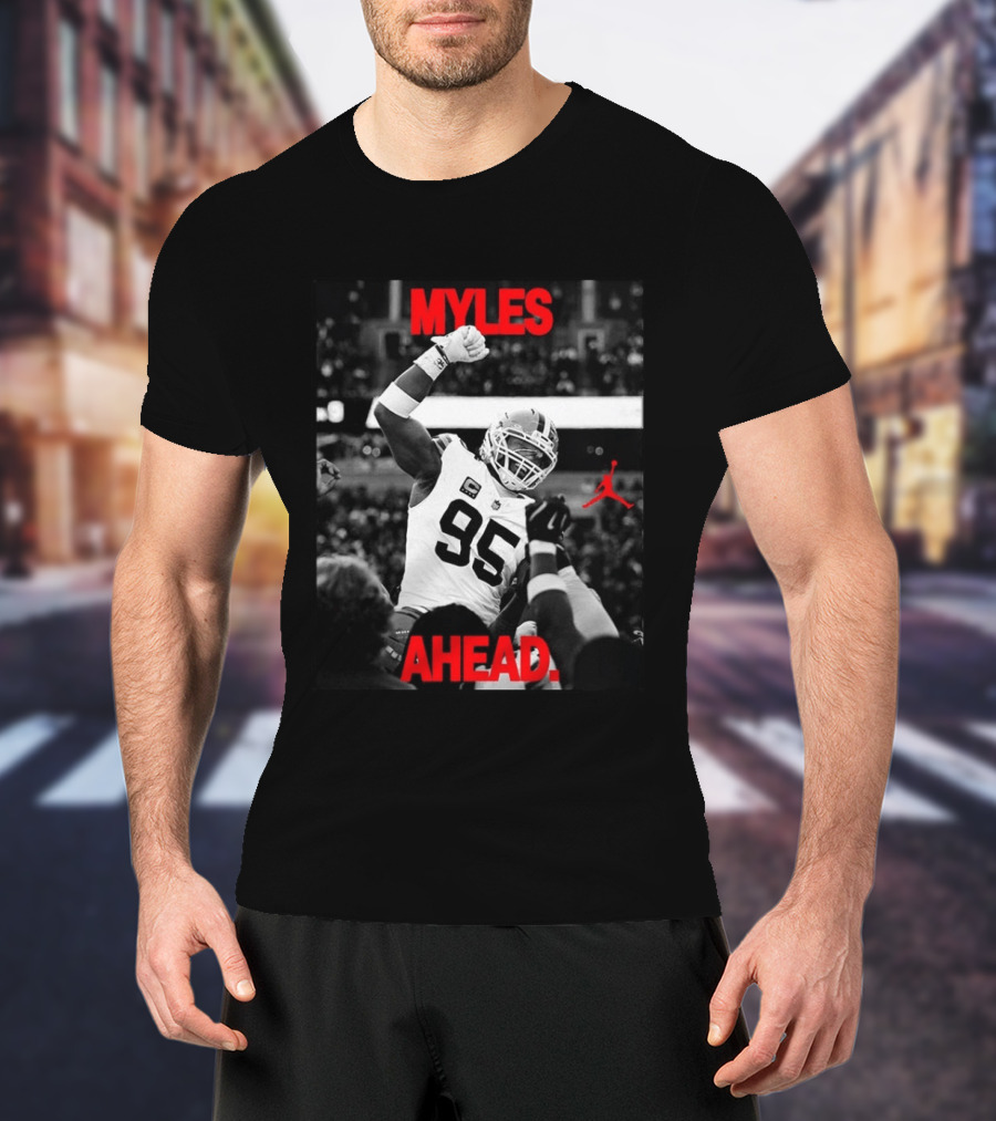 Myles Garrett Cleveland Browns 95 X Jordan Myles Ahead T-Shirt