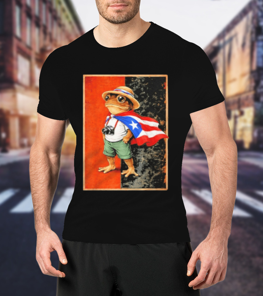 Coqui Frog Boricua Puerto Rican Flag Taino Heritage T-Shirt