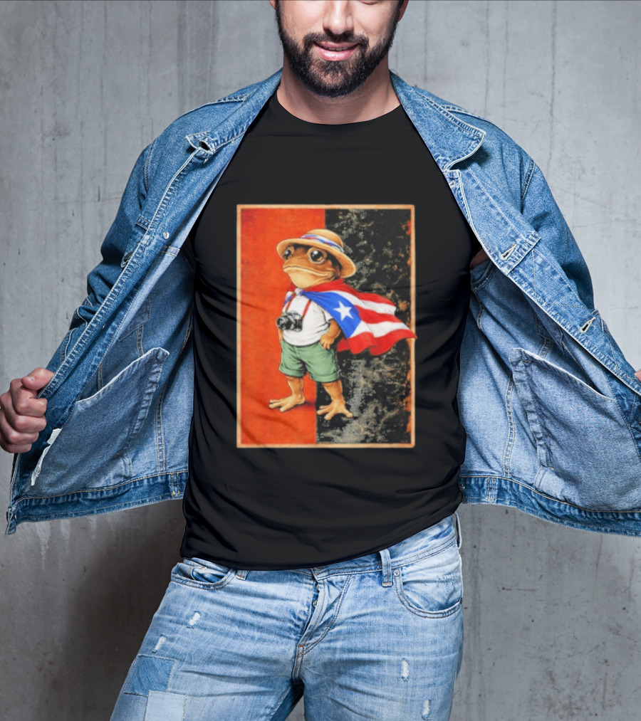 Coqui Frog Boricua Puerto Rican Flag Taino Heritage T-Shirt