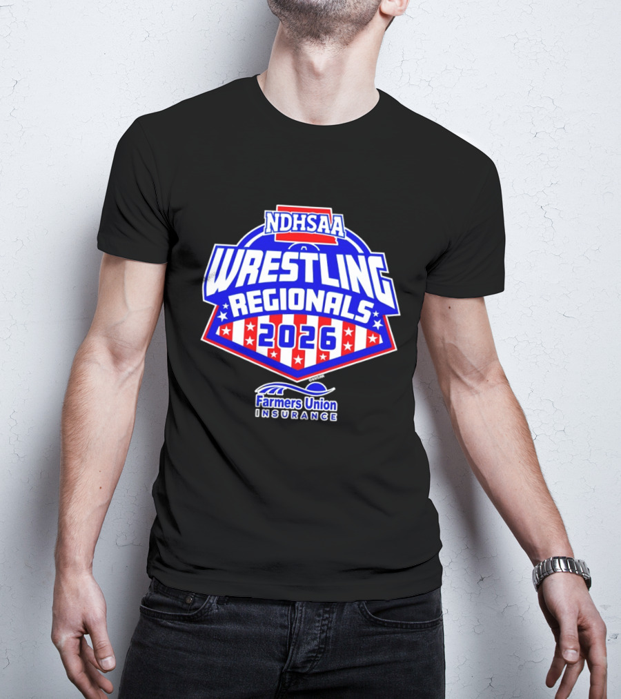 NDHSAA Wrestling Regionals 2026 Farmers Union Insurance T-Shirt