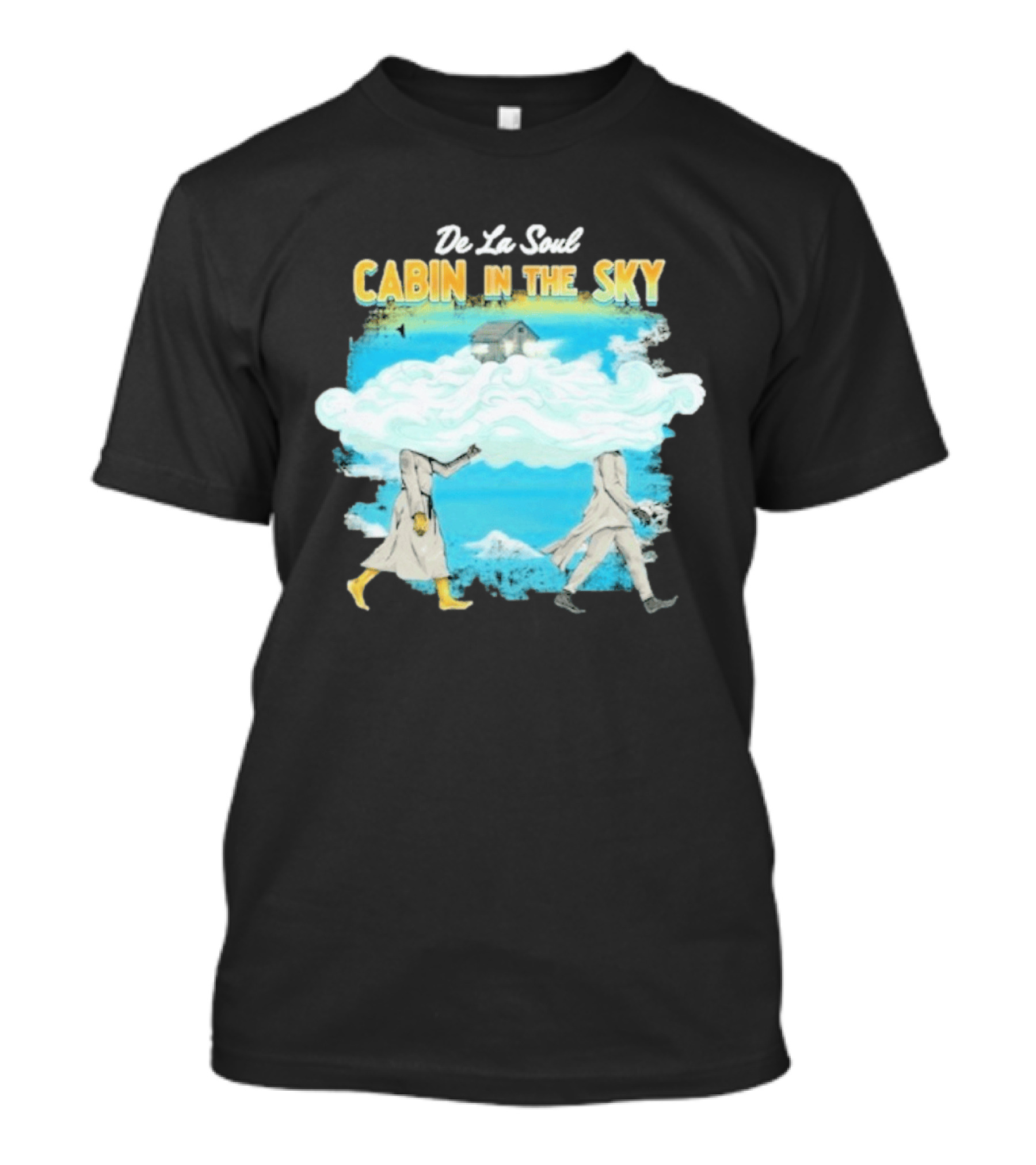 De La Soul Cabin In The Sky Clouds Walking Figures T-Shirt