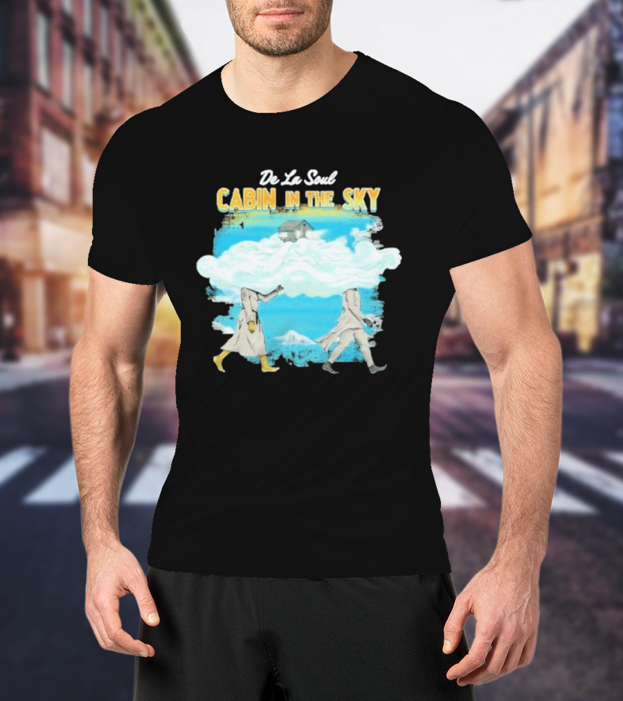 De La Soul Cabin In The Sky Clouds Walking Figures T-Shirt