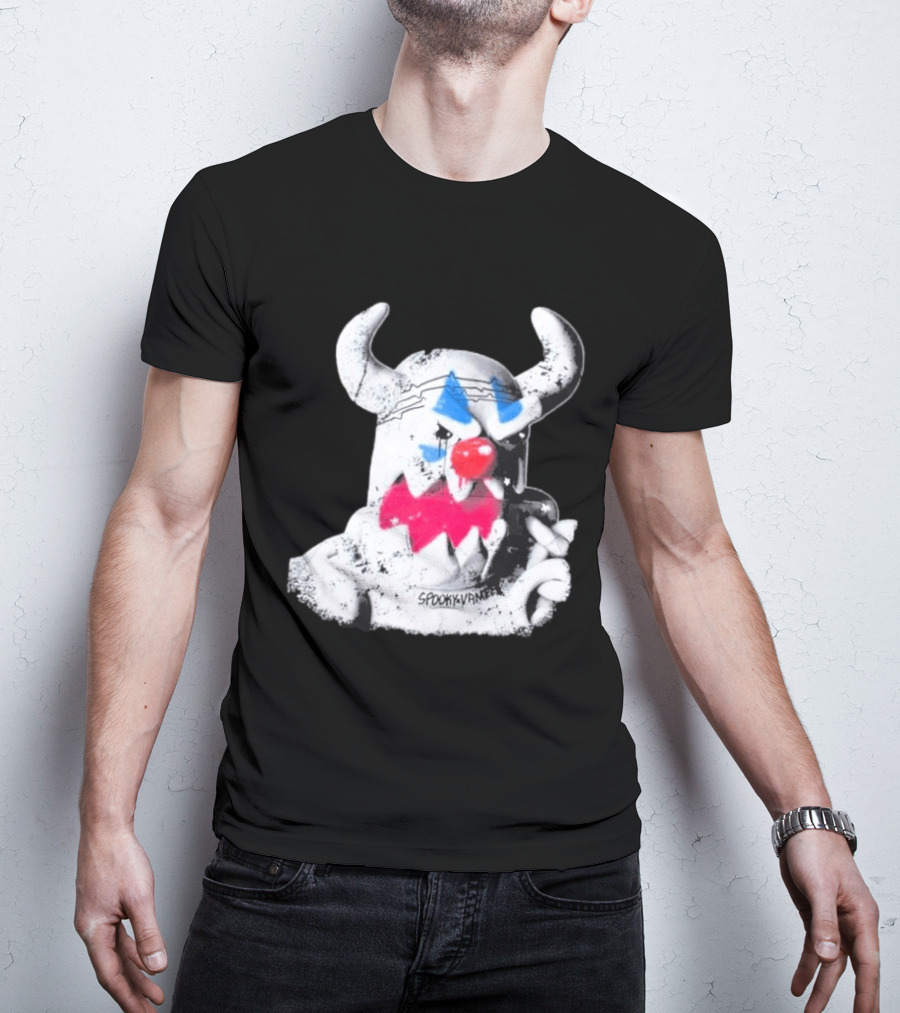 Spooky Vameee Monster Graffiti Style With Horns And Clown Features T-Shirt
