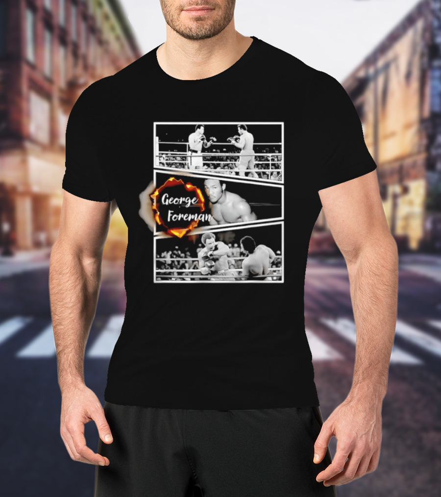 George Foreman Boxing Legend Iconic Fight Moments T-Shirt