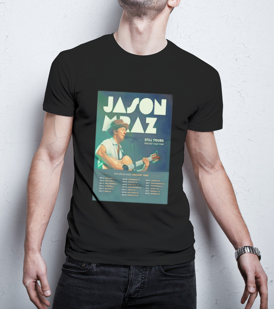 Jason Mraz Still Yours 2026 East Coast Tour Gregory Page Special Guest T-Shirt