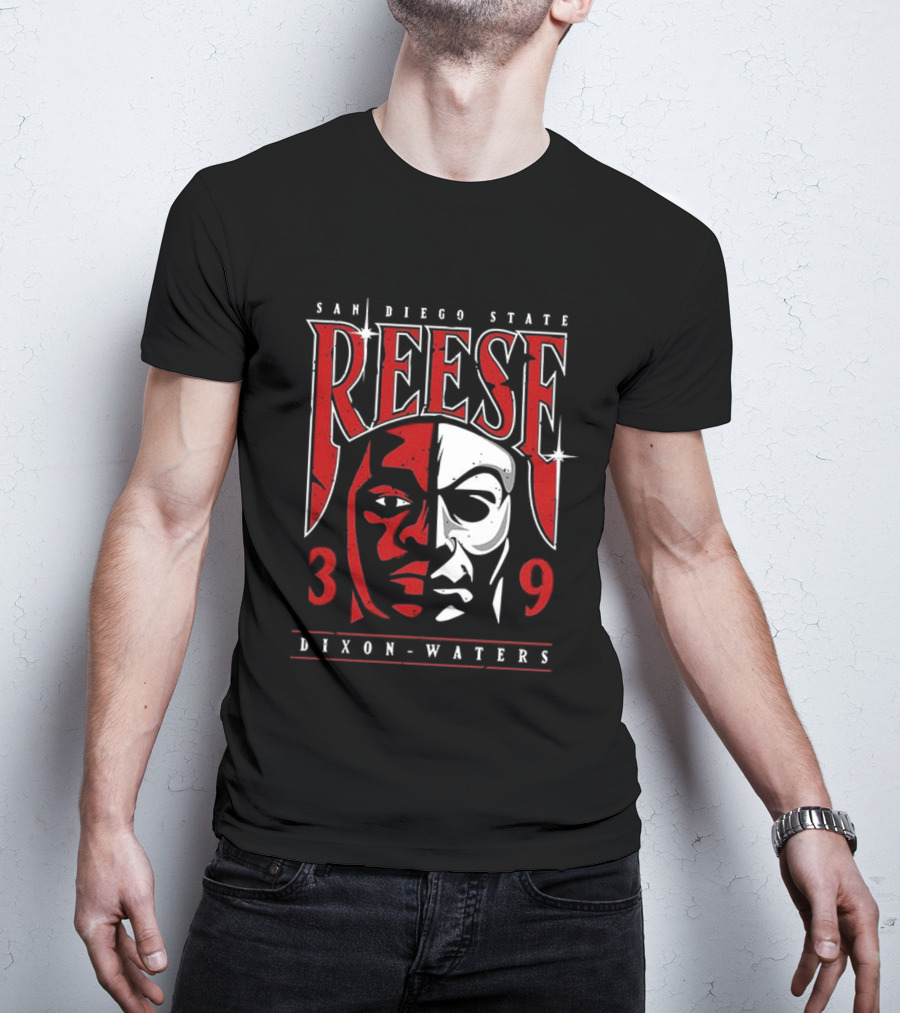 San Diego State Reese Dixon Waters 39 Bicolor Face T-Shirt