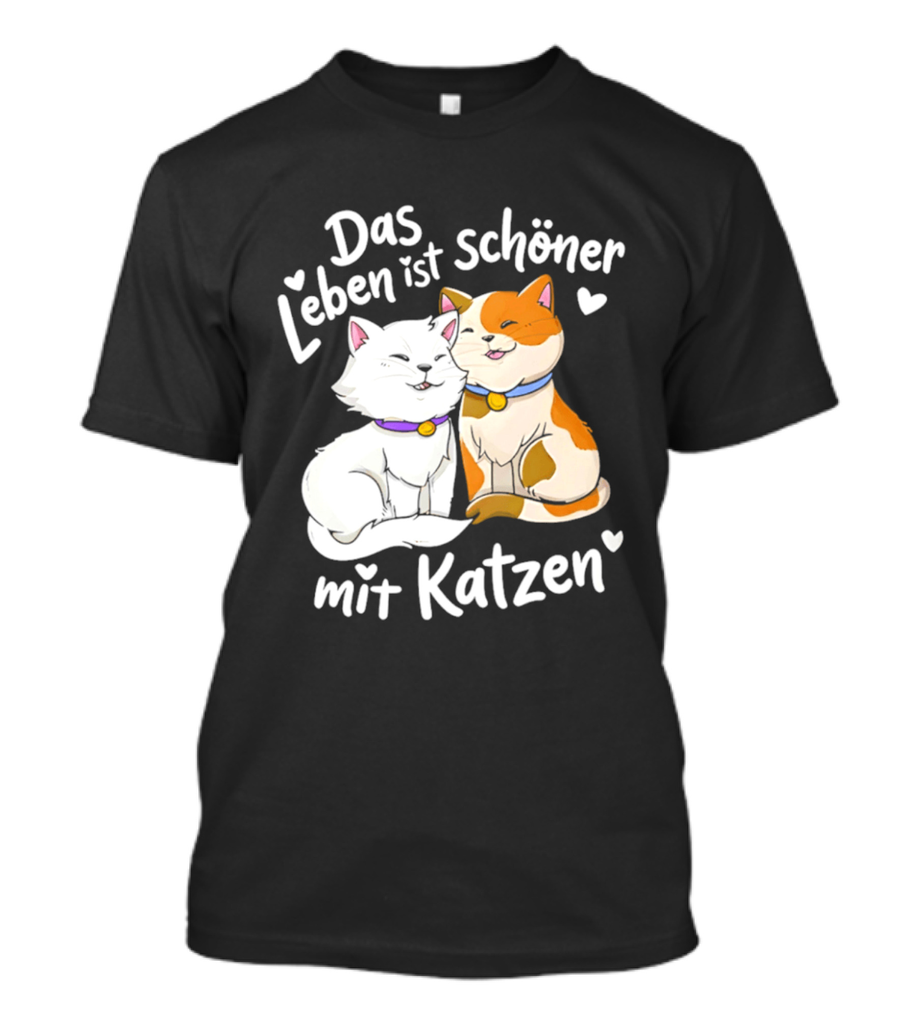 Das Leben Ist Schöner Mit Katzen Katzenliebhaber Valentinstag T-Shirt