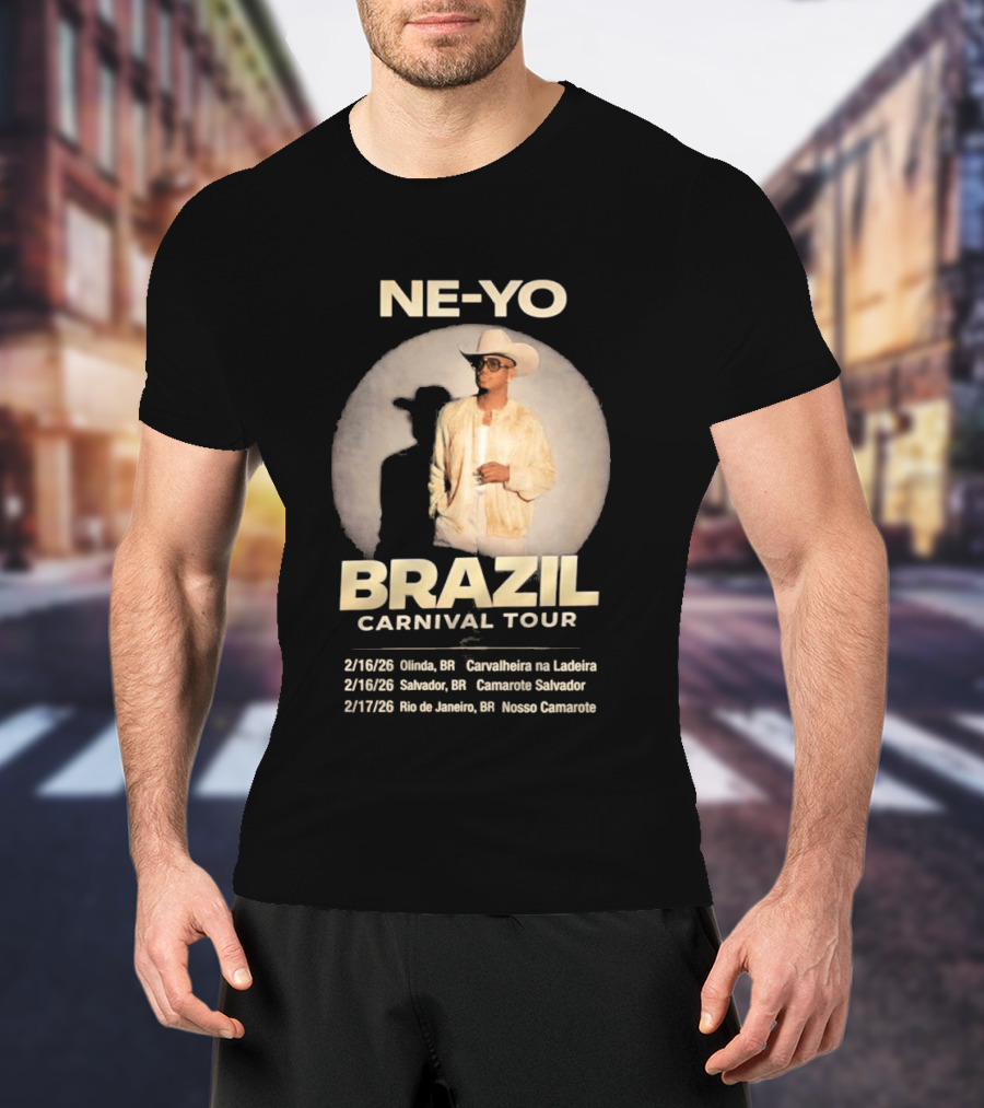 Ne Yo Brazil Carnival Tour 2026 Olinda Salvador Rio De Janeiro Dates T-Shirt