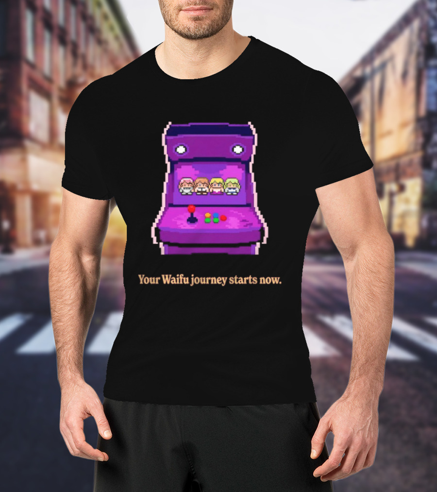 Arcade Adventure Your Waifu Journey Starts Now Game T-Shirt