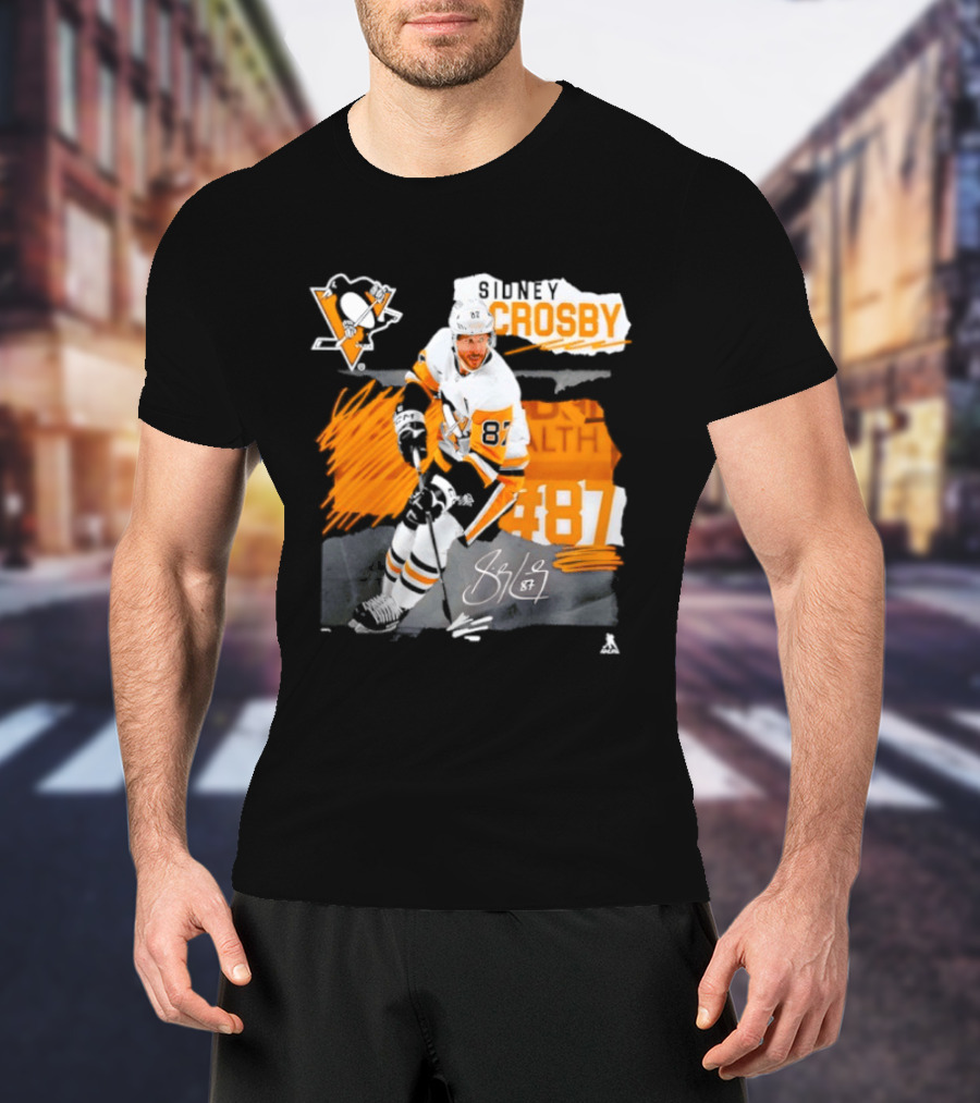 Pittsburgh Penguins Sidney Crosby 87 Fresh Ice Hockey Legend T-Shirt