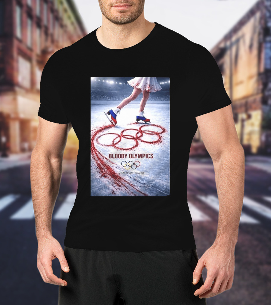 Bloody Olympics Ice Skating Milano Cortina 2026 Winter Games T-Shirt