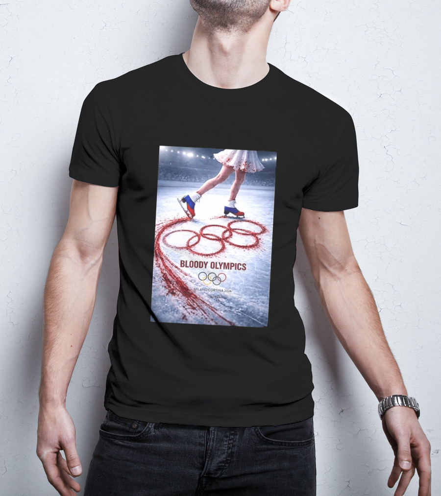 Bloody Olympics Ice Skating Milano Cortina 2026 Winter Games T-Shirt
