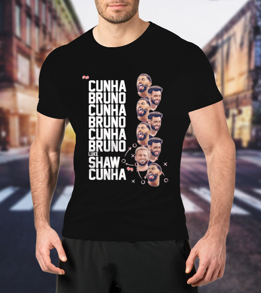 Cunha Bruno Cunha Bruno Cunha Bruno Luke Shaw Cunha Faces T-Shirt