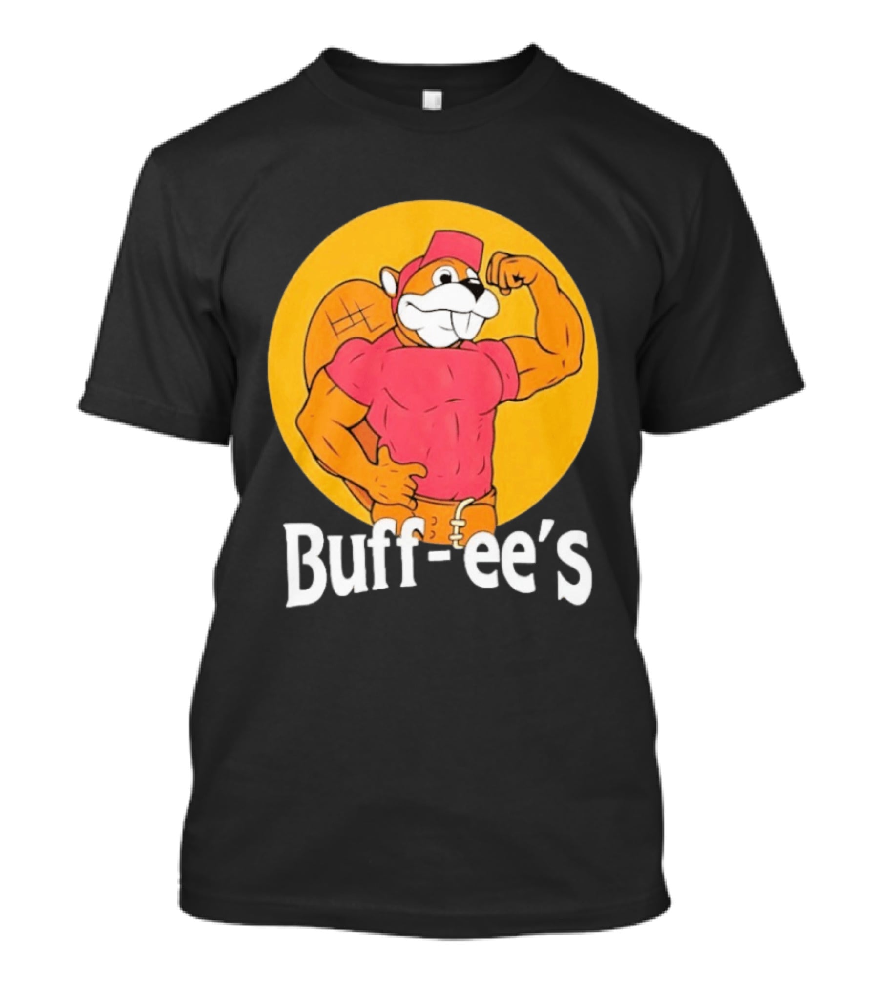 Buff Ee's Muscular Beaver Cartoon T-Shirt