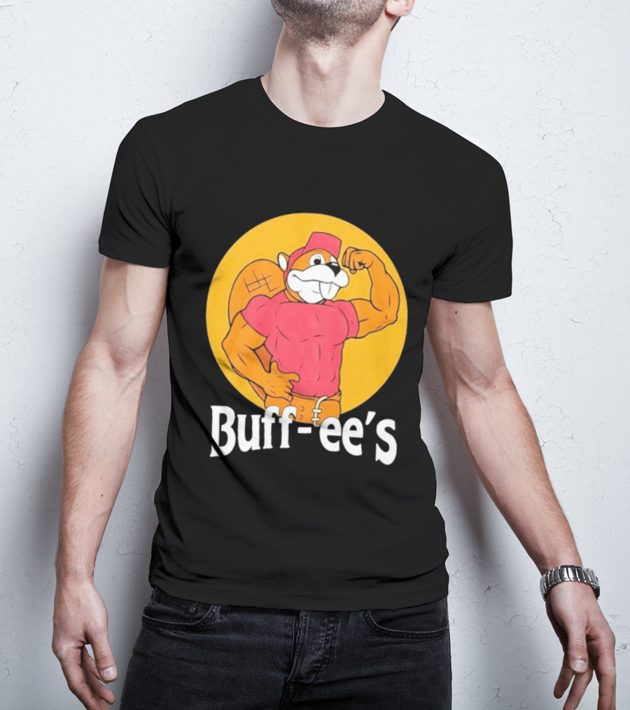 Buff Ee's Muscular Beaver Cartoon T-Shirt