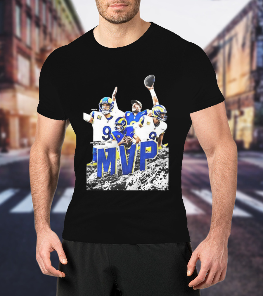 Matthew Stafford Los Angeles Rams MVP 2025 Number 9 Football T-Shirt