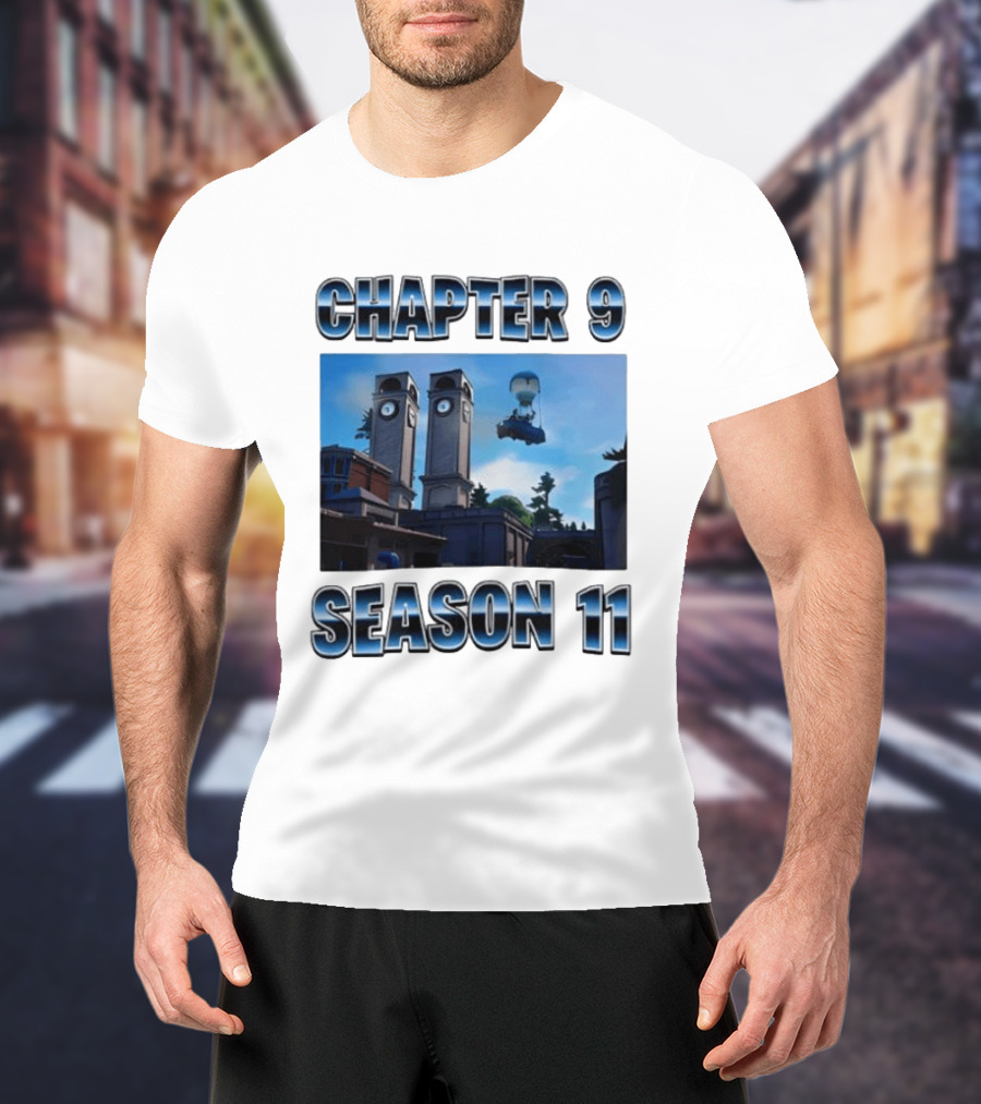 Chapter 9 Season 11 Tower Scene Floating Bus T-Shirt