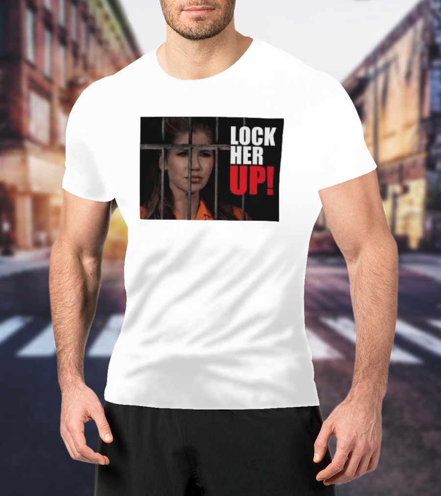 Lock Her Up Kristi Noem Bars Orange Jump Suit T-Shirt