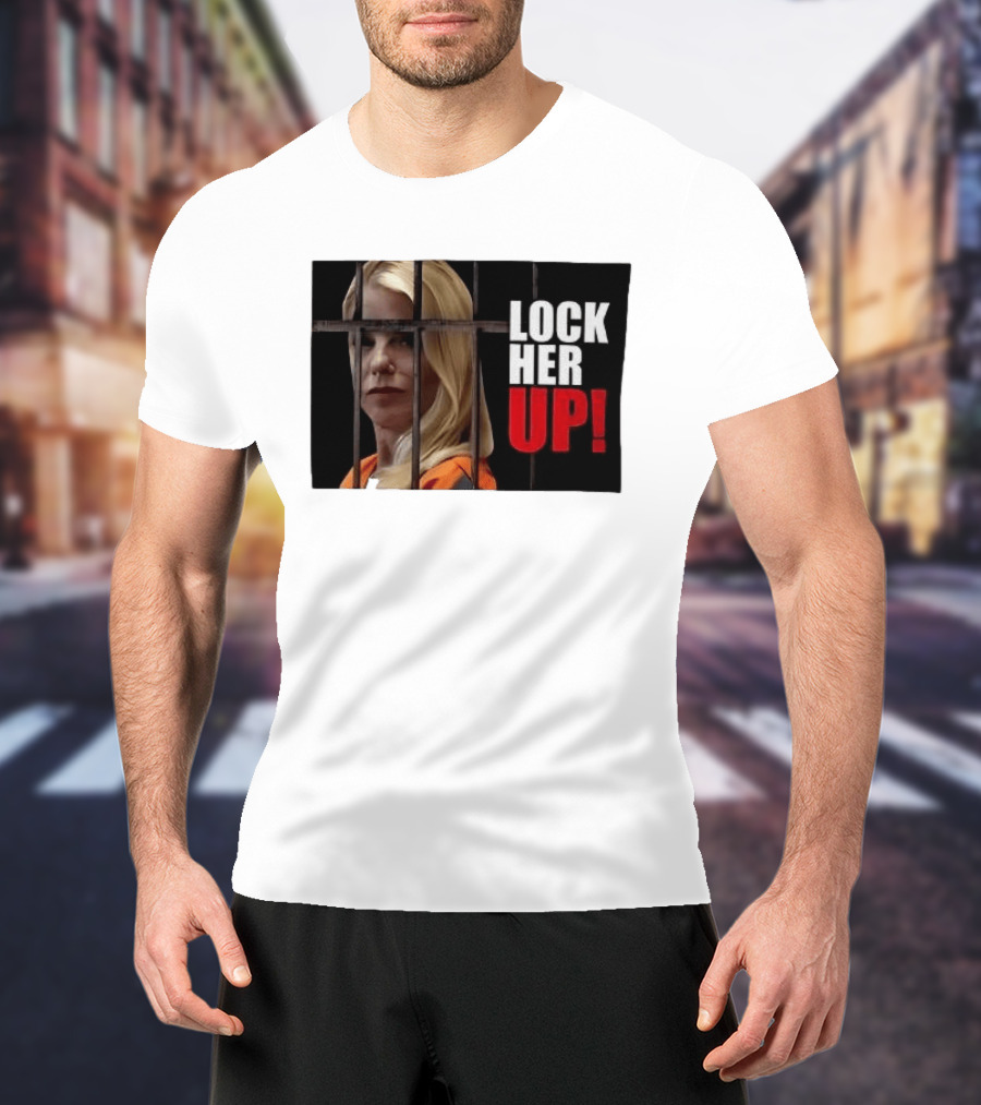 Pam Bondi Lock Her Up Prison Bars Image T-Shirt
