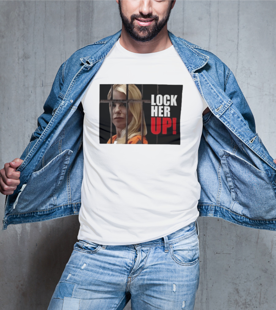 Pam Bondi Lock Her Up Prison Bars Image T-Shirt