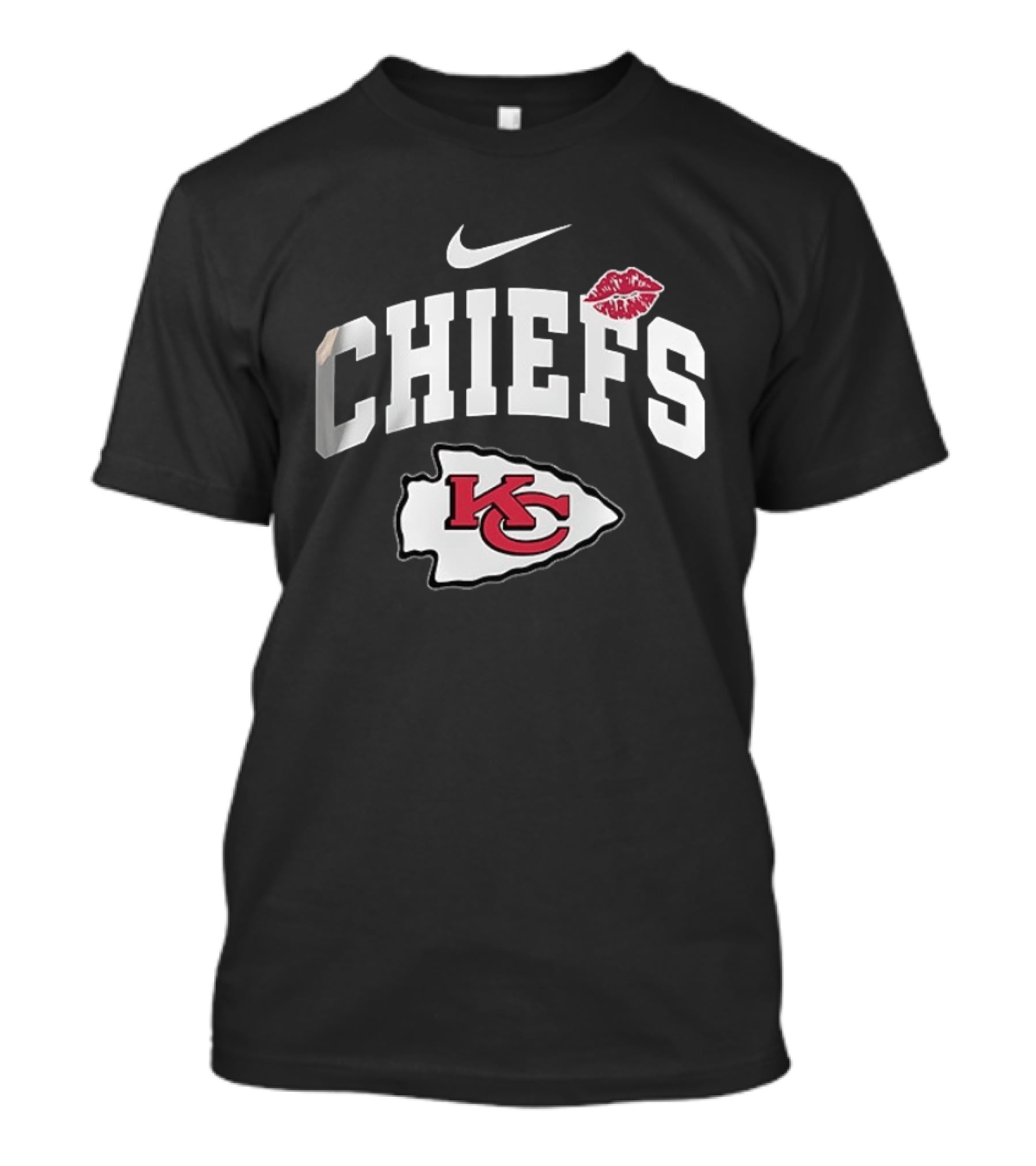 Nike Kansas City Chiefs KC Logo Makeup Lips T-Shirt