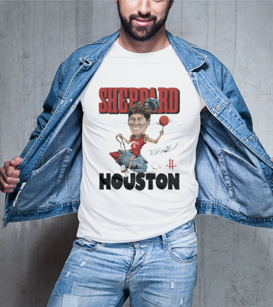 Houston Rockets Sheppard Cartoon Character Rocket T-Shirt