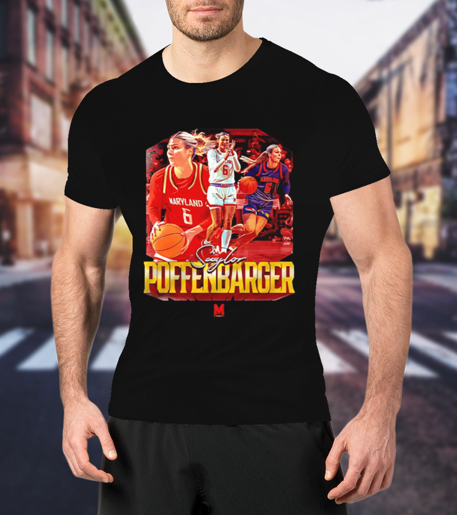 Saylor Poffenbarger Maryland Basketball Player 6 Collage T-Shirt