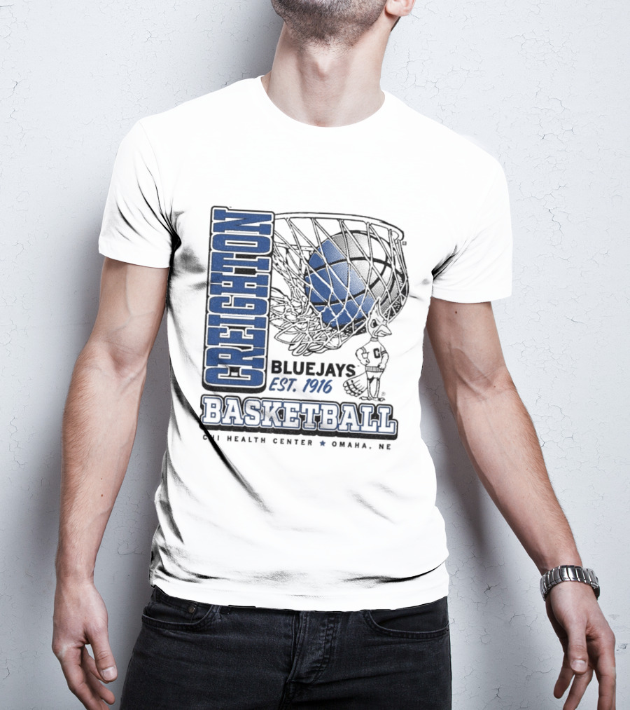 Creighton Bluejays Basketball Est. 1916 CHI Health Center Omaha NE T-Shirt