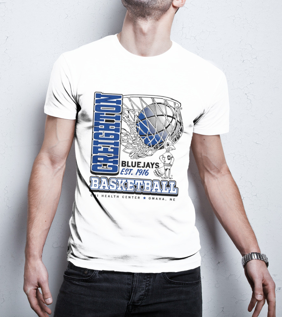 Creighton Bluejays Basketball Est 1916 CHI Health Center Omaha Nebraska T-Shirt