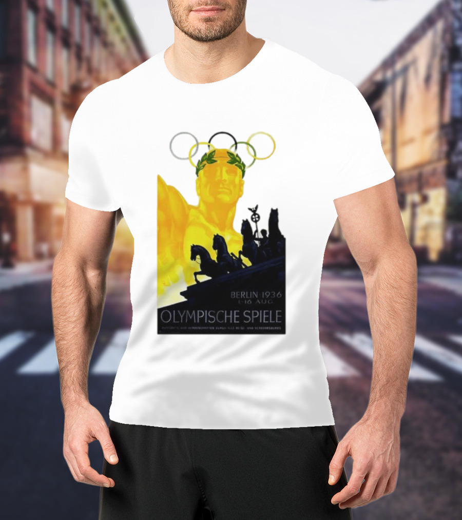 Berlin 1936 1 16 Aug Olympische Spiele Olympische Ringe Quadriga T-Shirt