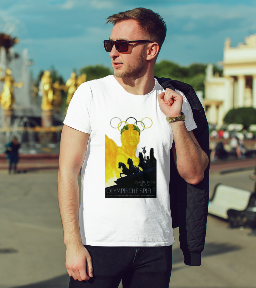 Berlin 1936 1 16 Aug Olympische Spiele Olympische Ringe Quadriga T-Shirt