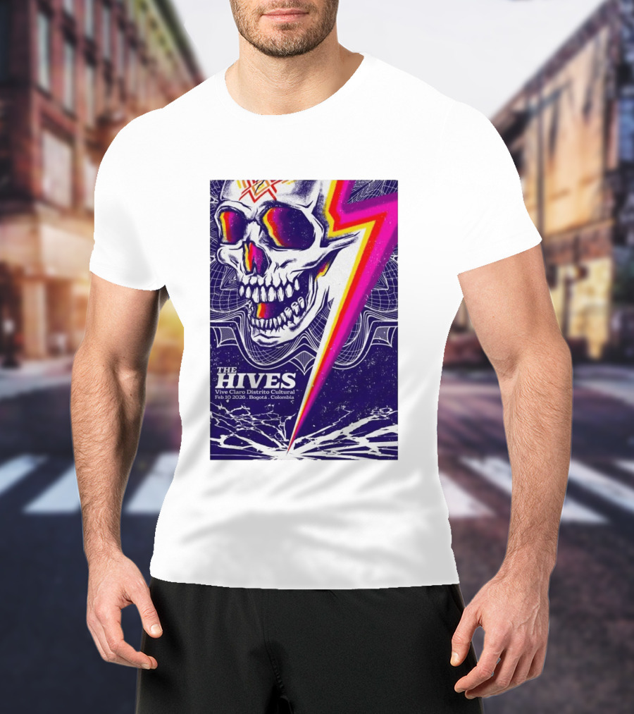 The Hives Vive Claro Distrito Cultural Bogotá Skull Lightning Feb 10 2026 T-Shirt