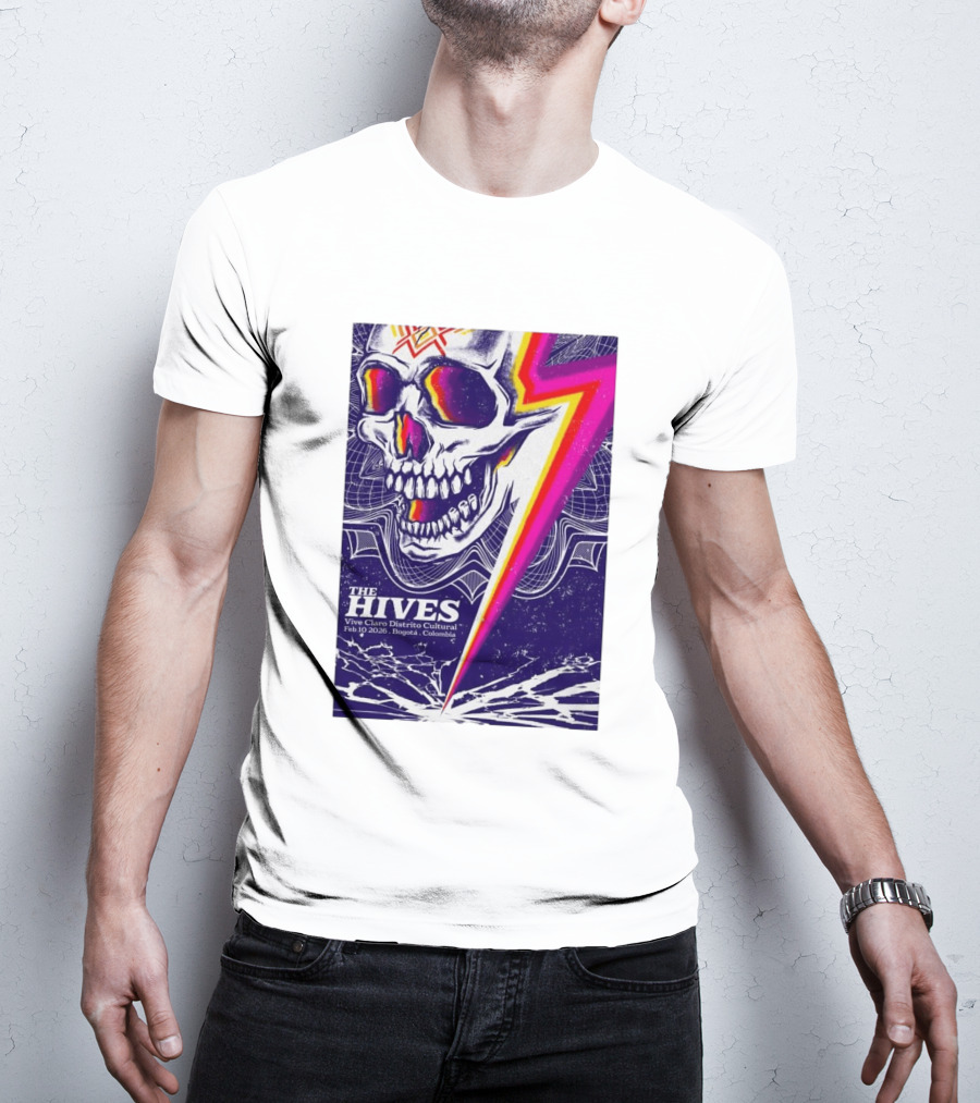 The Hives Vive Claro Distrito Cultural Bogotá Skull Lightning Feb 10 2026 T-Shirt