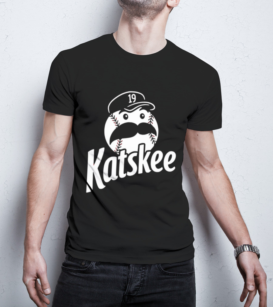Katskee 19 Baseball Mustache Character With Nebraska T-Shirt
