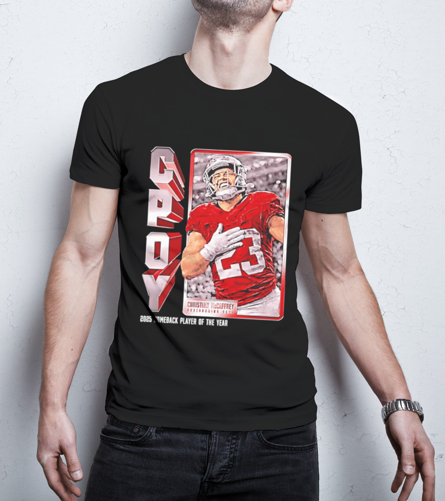 Christian Mccaffrey San Francisco 49ers CPOY 2025 Football Star T-Shirt