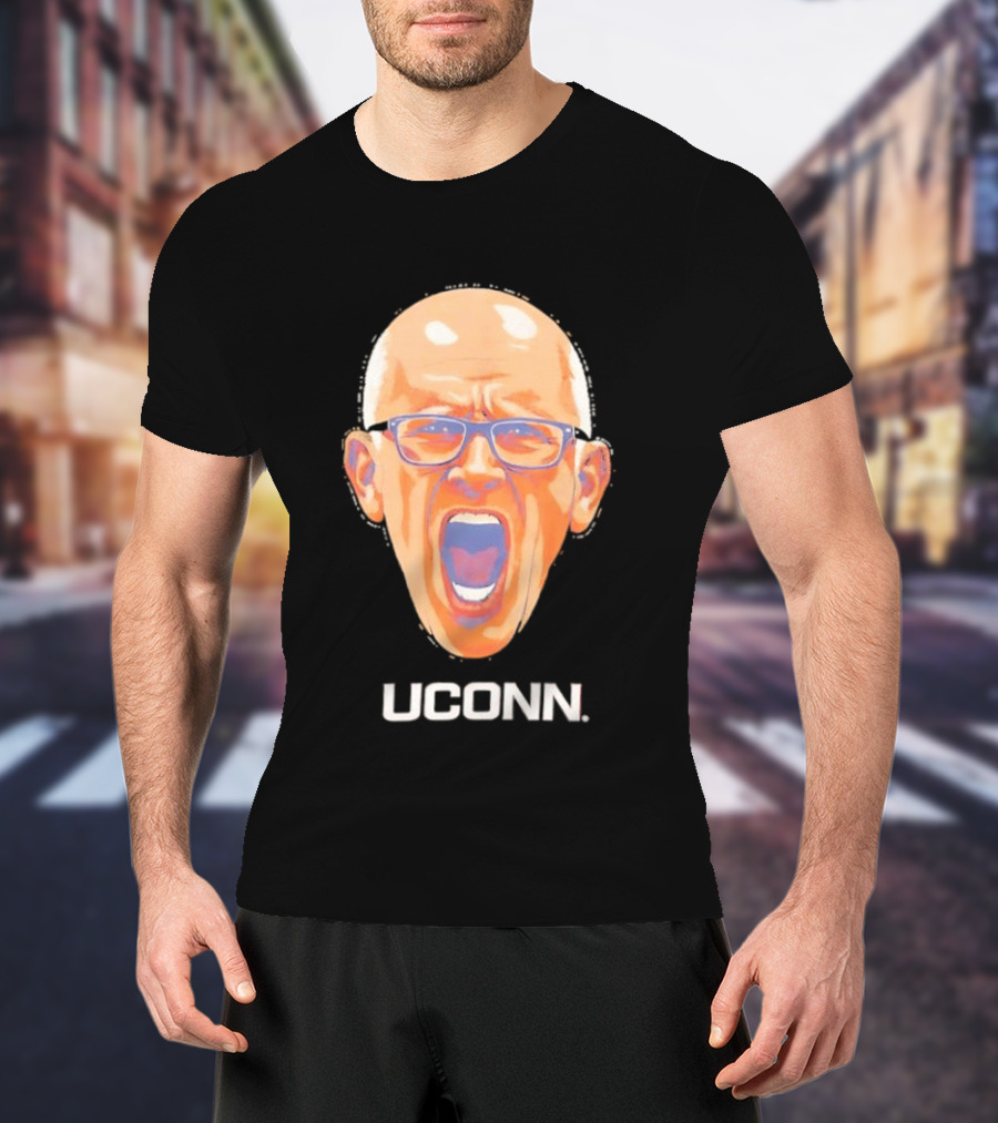 Coach Dan Hurley Big Head Uconn Huskies Face T-Shirt