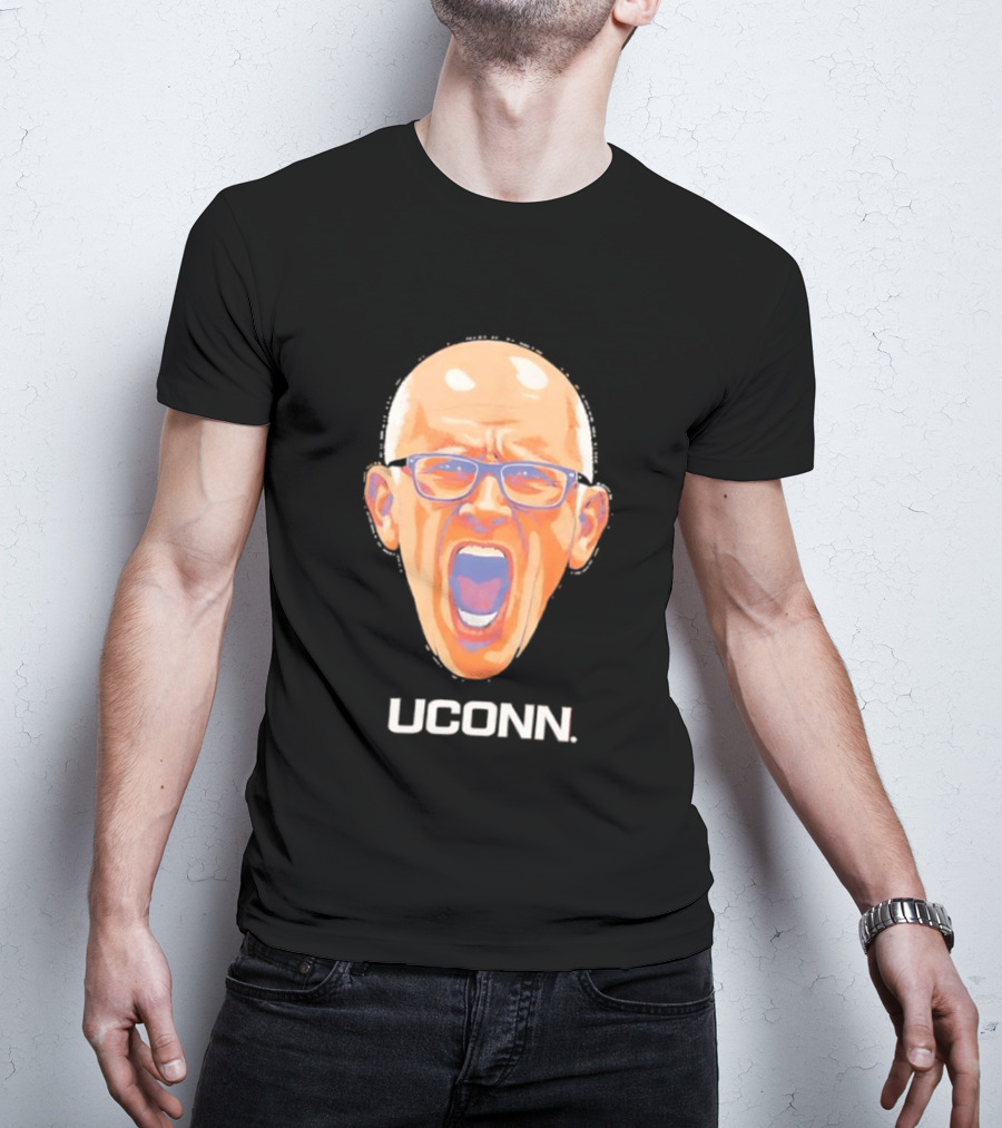 Coach Dan Hurley Big Head Uconn Huskies Face T-Shirt