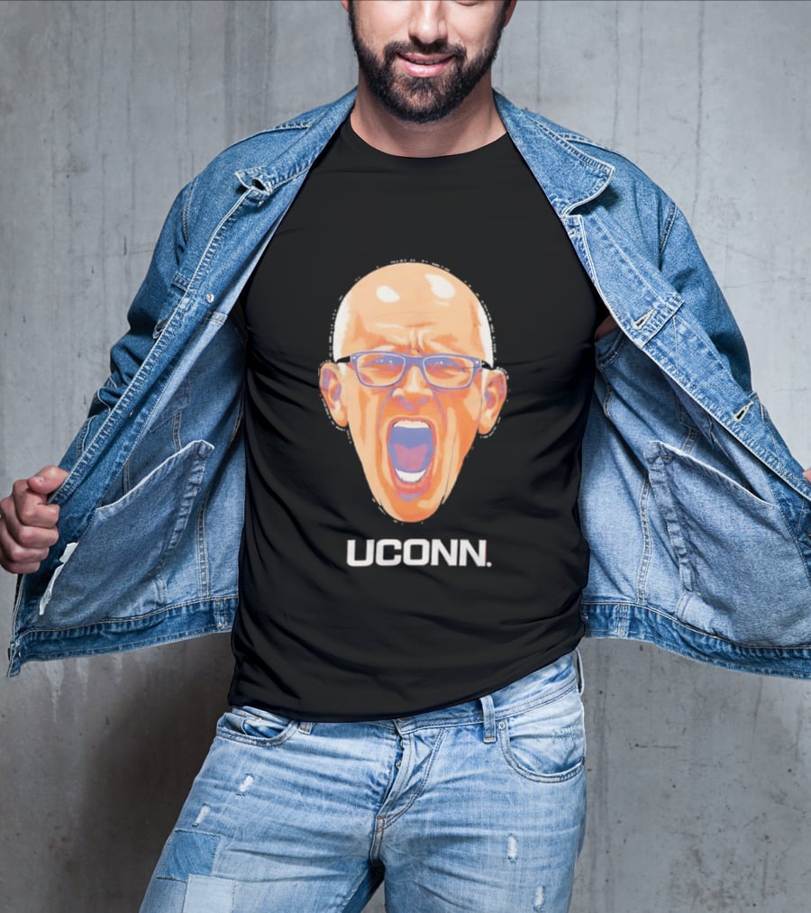 Coach Dan Hurley Big Head Uconn Huskies Face T-Shirt
